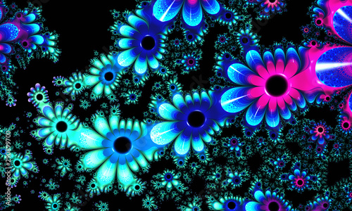 Wallpaper Mural Beautiful abstract flower for art projects, cards, business, posters. 3D illustration, computer-generated fractal Torontodigital.ca