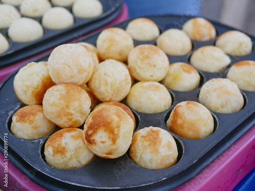 Grilled sweet potato balls, delicious Thai street snack / food