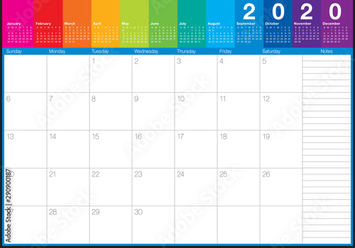 September 2020 desk calendar vector illustration