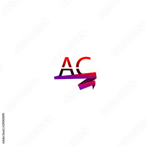 Letters AC. Modern creative logo. Design in red and pink. Logo for company and business. Vector