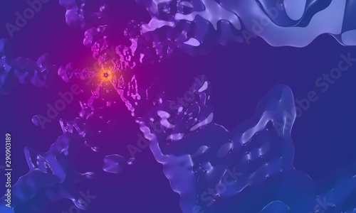 Wallpaper Mural Abstract sea wave. 3D illustration, computer-generated fractal Torontodigital.ca