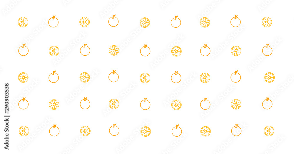 Orange fruit pattern background image, isolated on orange background Orange fruit pattern background image, isolated on orange background