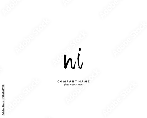 NI Initial letter logo template vector