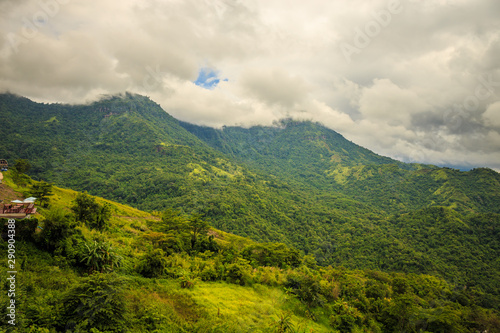 landscape with mountains and clouds