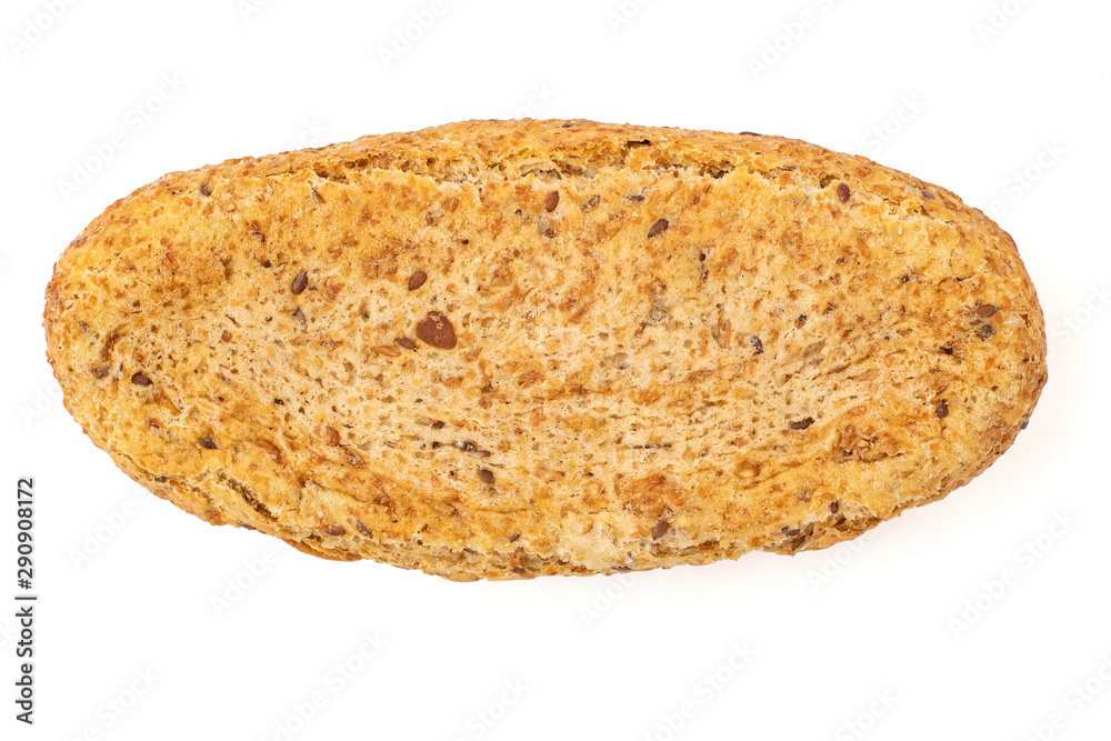 Cereal bread isolated on white background. Top view Cereal bread isolated on white background. Top view