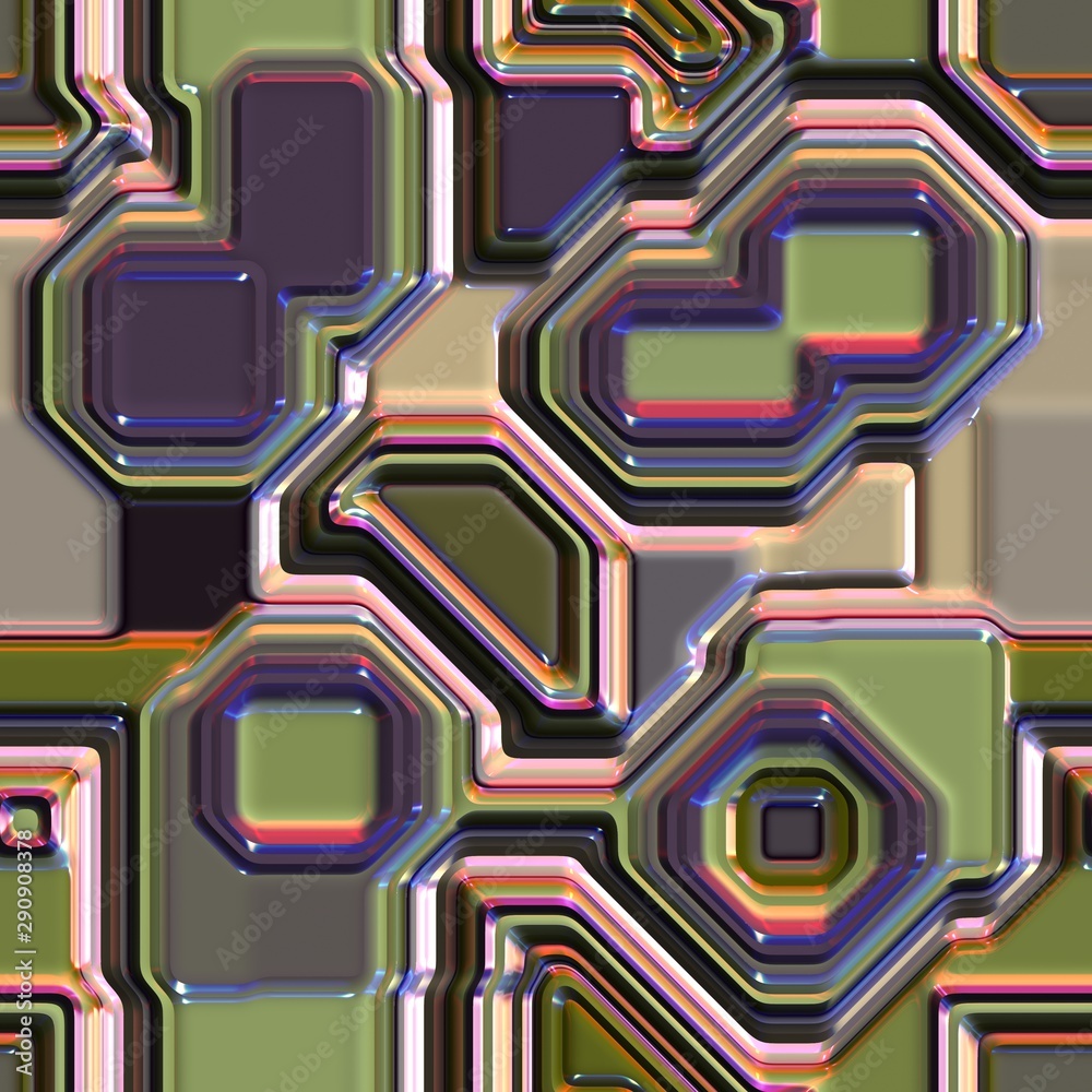 3D Hi-tech metallic seamless background tile 3D Hi-tech metallic seamless background tile
