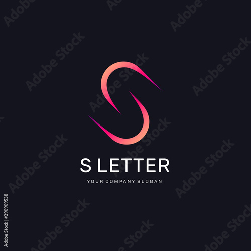 Vector logo design for business. Abstract sign. S letter.