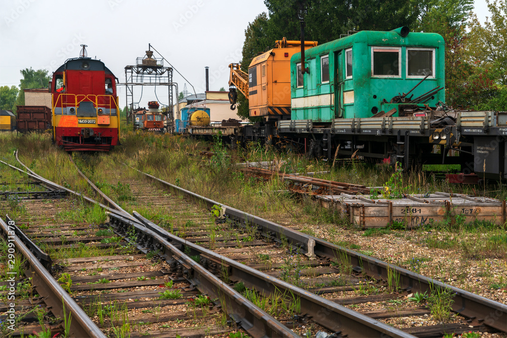 Naklejka premium Железнодорожный разъезд. Депо.