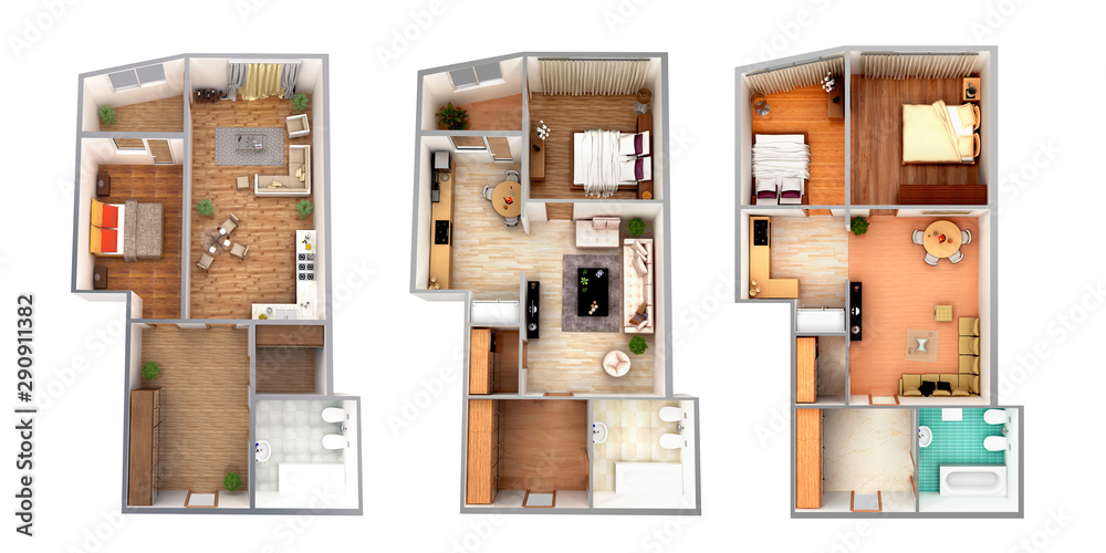 3d render, illustration, apartment, rendering