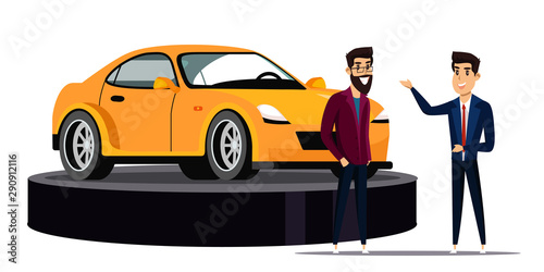 Top car motor show flat vector illustration
