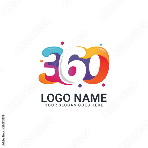 360 colorful logo design. Editable colorful modern logo design