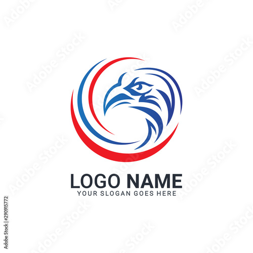 Modern abstract tech eagle logo design. Editable logo design