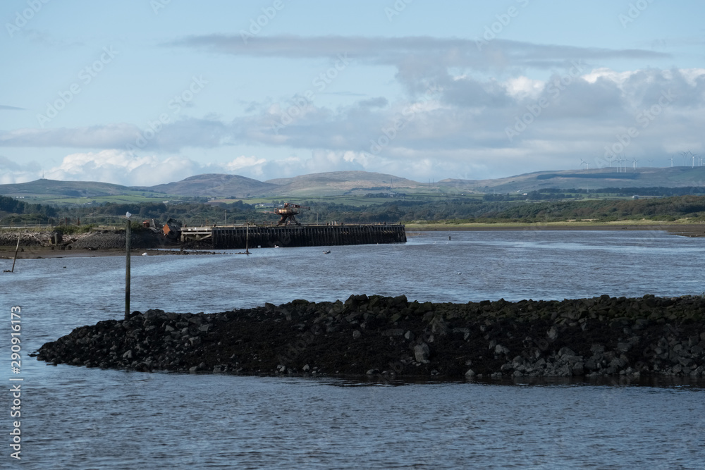Irvine Harbour in Ayrshire Scotland looking over to Ardeer Peninsula
