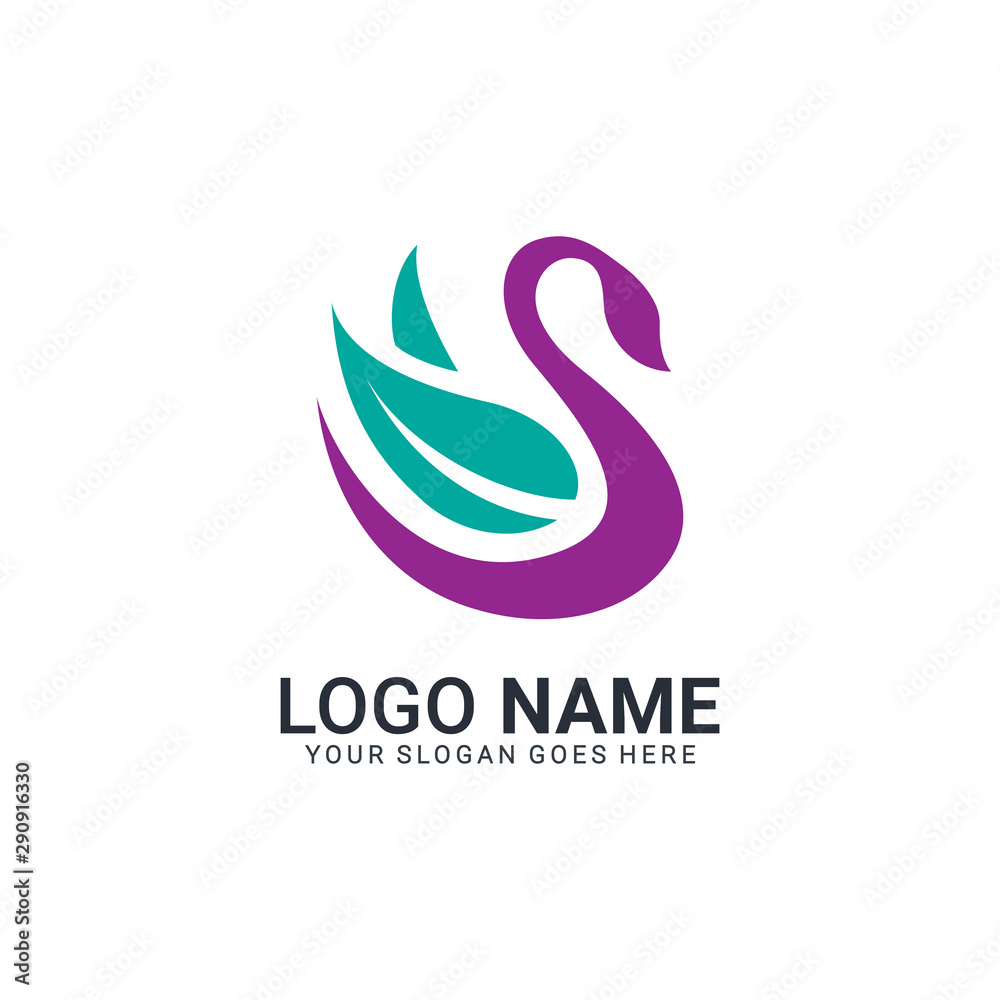 Luxury swan logo design. Editable logo design Luxury swan logo design. Editable logo design