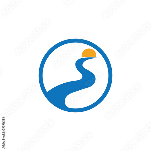 River Logo Template vector icon