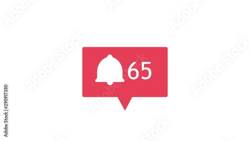 Bell icon with alert counter. 