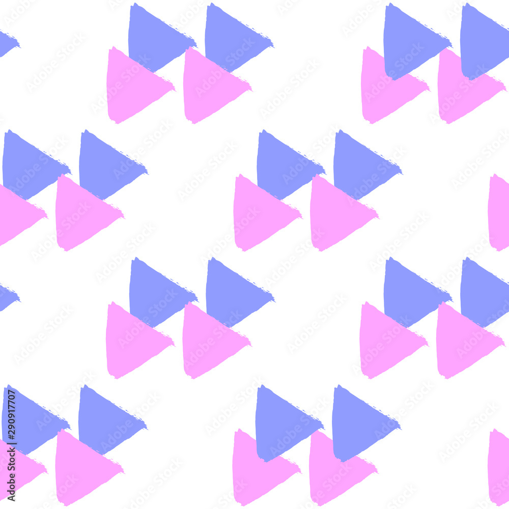 Simple geometric seamless pattern. Pink and purple arrows vector wallpaper. White background. Simple geometric seamless pattern. Pink and purple arrows vector wallpaper. White background.