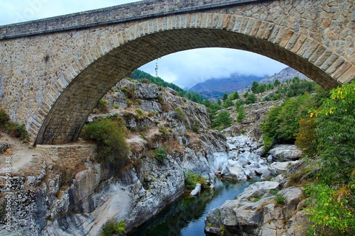 Corsica-view of the bridge over the river Golo © bikemp