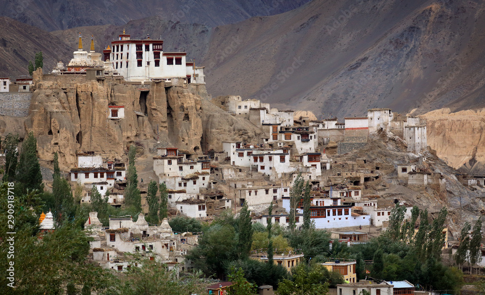 Lamayuru Buddhist monastery and scenic mountain view, Ladakh, India