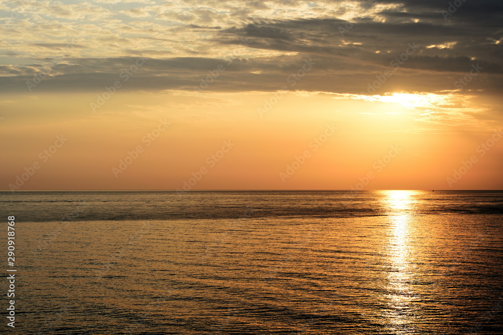 Beautiful morning seascape near the city of Cefalu. Sicily, Italy