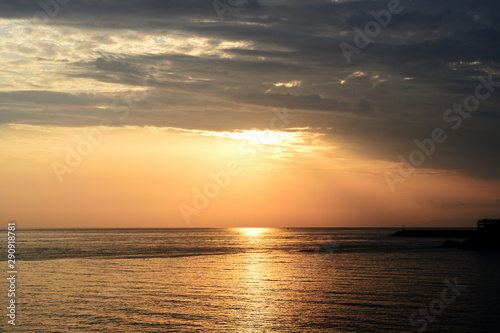 Beautiful morning seascape near the city of Cefalu. Sicily  Italy