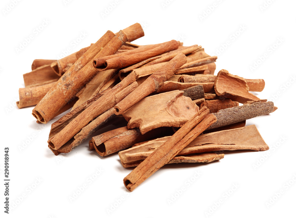 Cinnamon on a white background Cinnamon on a white background