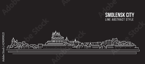 Cityscape Building Line art Vector Illustration design - Smolensk city