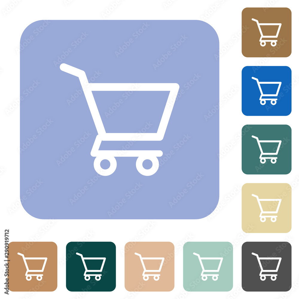 Empty shopping cart rounded square flat icons Empty shopping cart rounded square flat icons