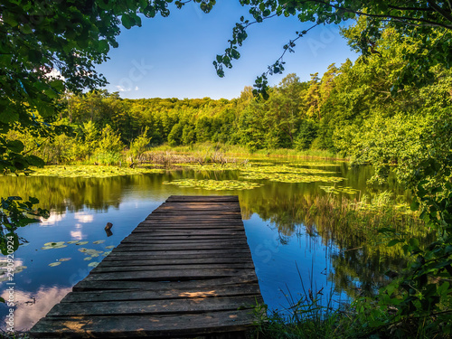 Beautiful Zatorek Lake on Wolin Island, Poland