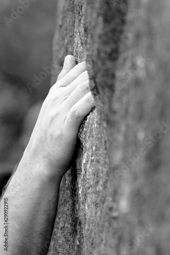 climbing hands with chalk