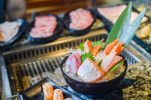 japanese traditional food  raw fish sashimi