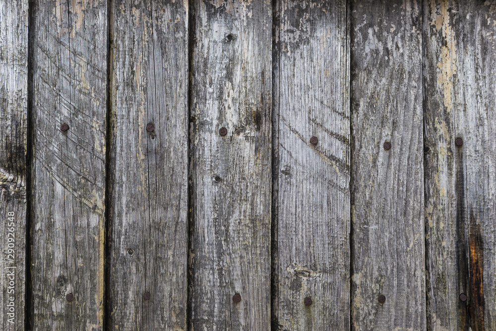 Texture of wooden boards at a kiosk