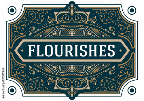 Vintage flourishes ornament swirls lines frame template vector illustration. Victorian borders for wedding invitations, advertising, greeting cards or other design and place for text.