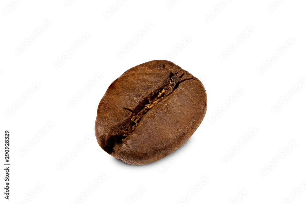 Obraz premium Close up of a coffee bean, Roasted coffee beans isolate on white background