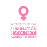 Stop Violence Against Women in The International Day for the Elimination of Violence against Women. Logotype. 