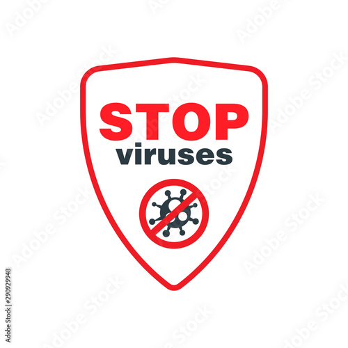 Stop viruses symbol. Protection against viruses and diseases. Stop spread of virus. Vector illustration. Free Download Stop viruses symbol. Protection against viruses and diseases. Stop spread of virus. Vector illustration. - GFXLoad
