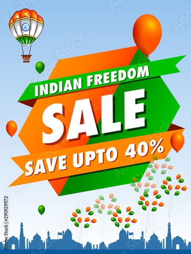 easy to edit vector illustration of Happy Independence Day of India tricolor background for 15 August Big Freedom sale promotion banner