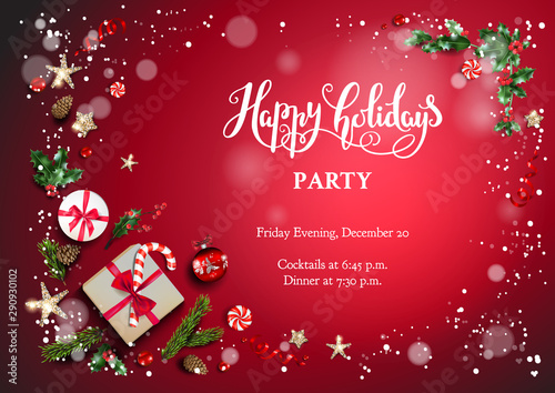 Red bright holiday card