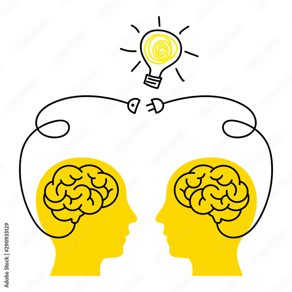 Brainstorm. Creative collective thinking. Idea Man. Concept of teamwork and creativity. - obrazy, fototapety, plakaty 