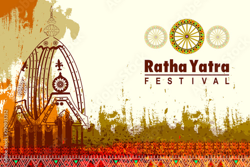 easy to edit vector illustration of Rath Yatra Lord Jagannath festival Holiday background celebrated in Odisha, India