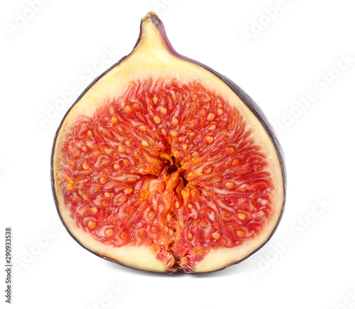 sliced fig fruits isolated on white background
