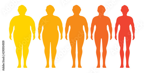 In the process of weight loss.  Young man before and after diet and fitness. Weight loss concept. Fat and thin man.