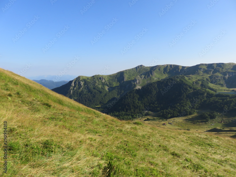 Mountain valley landscape and Mountain range