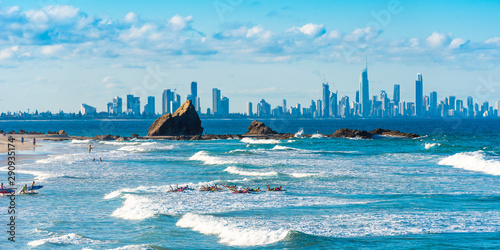 Group of people on a surf, Gold Coast, Queensland, Australia. photo
