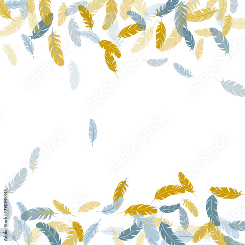 Flying feather elements airy vector design.
