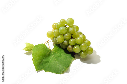 Fresh white grapes isolated on white background