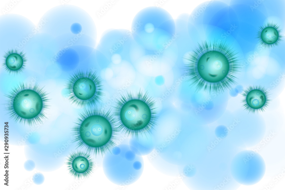 Bacteria infection cells fungus germs vector illustration Bacteria infection cells fungus germs vector illustration