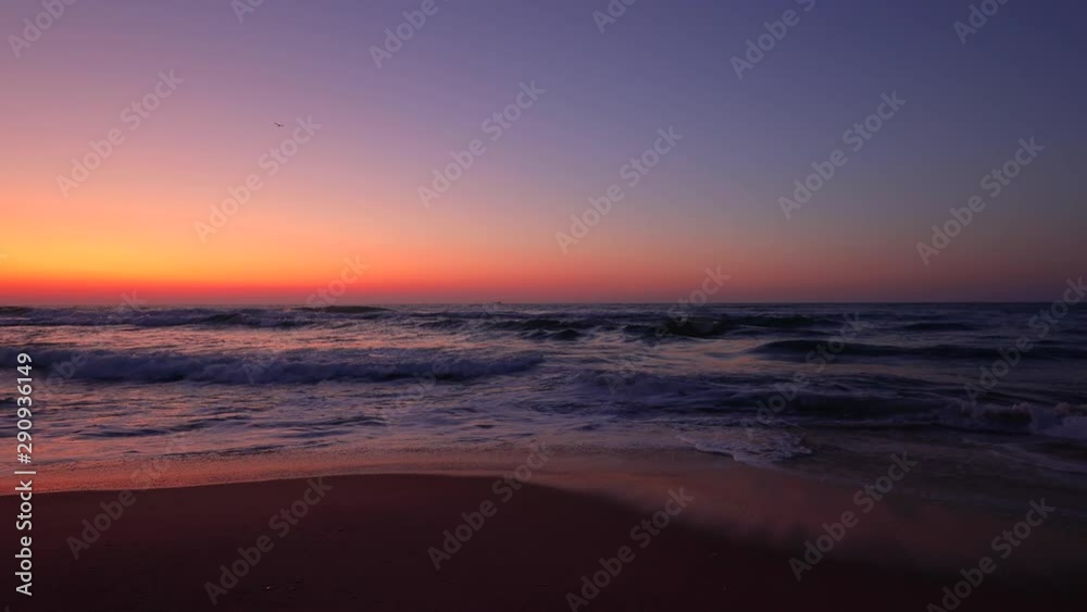 Ocean waves and sunrise. Tropical island beach. Ocean waves and sunrise. Tropical island beach.