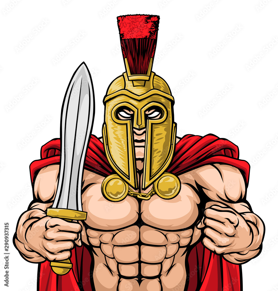Fototapeta A Spartan or Trojan warrior sports mascot