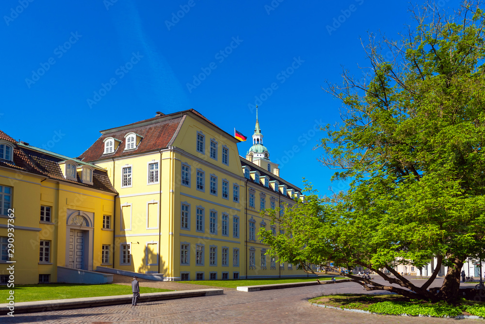 View of Oldenburg Castle, Oldenburg, Germany. Copy space for text.